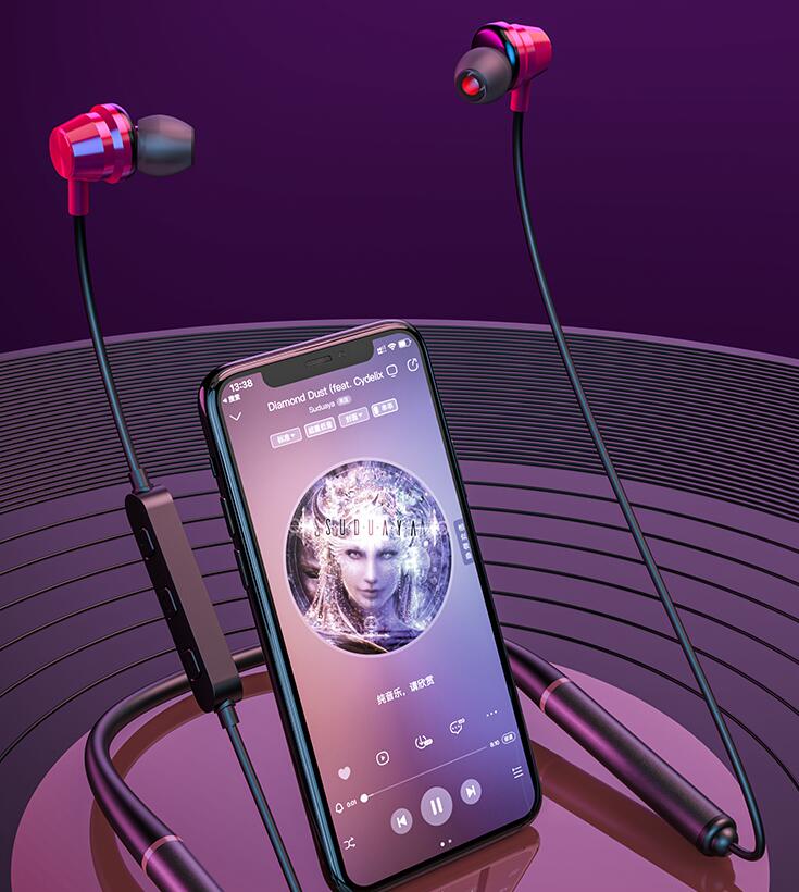 锐族 ruizu F15 WilliamHill官网无线耳机bluetooth入耳式通用运动挂脖式磁吸长续航苹果华为按键操作